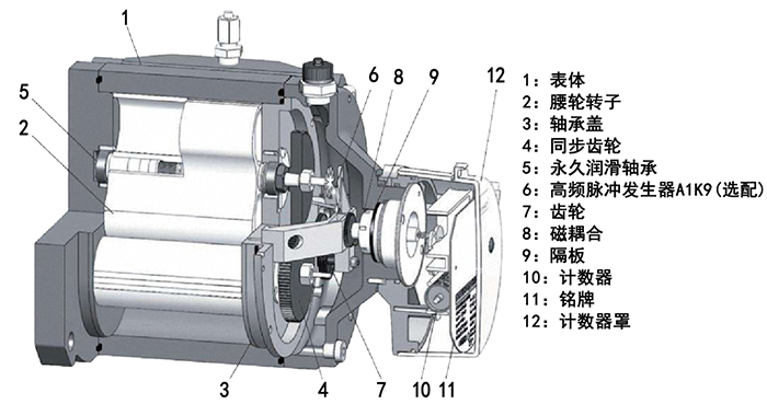 DN40氣體羅茨流量計(jì)結(jié)構(gòu)圖